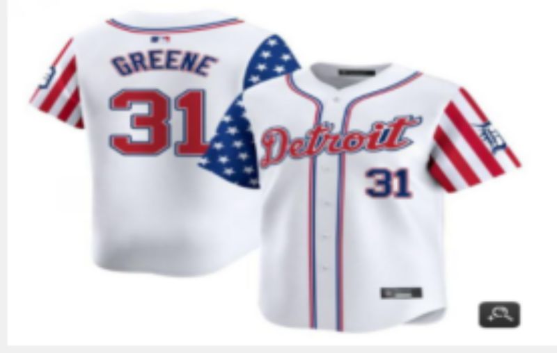 Men Detroit Tigers 31 Greene White National Flags 2025 Nike MLB Jersey style 4